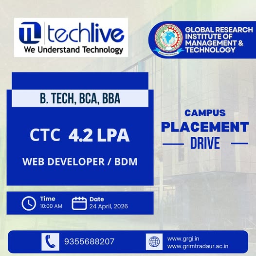 Golden Opportunity: Campus Placement Drive at GRIMT