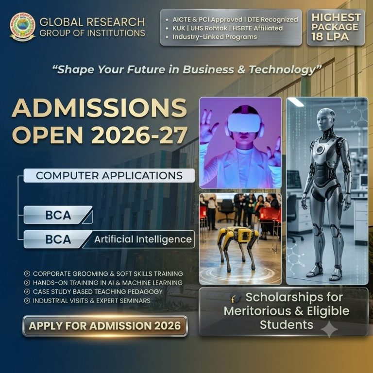 BCA Admission 2026–27 at GRIMT | Best BCA & BCA (Artificial Intelligence) College in Haryana