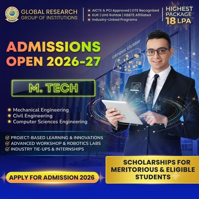Admissions Open 2026-27 | Engineering Programs at GRIMT, Radaur