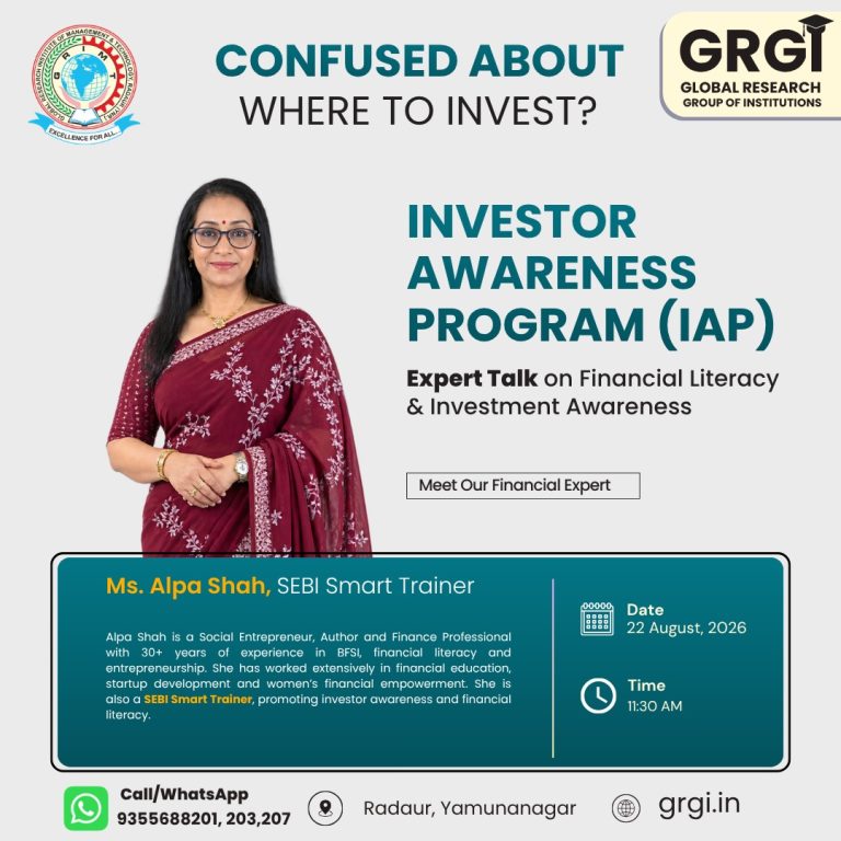 Investor Awareness Program at GRGI Haryana: Expert Talk on Financial Literacy