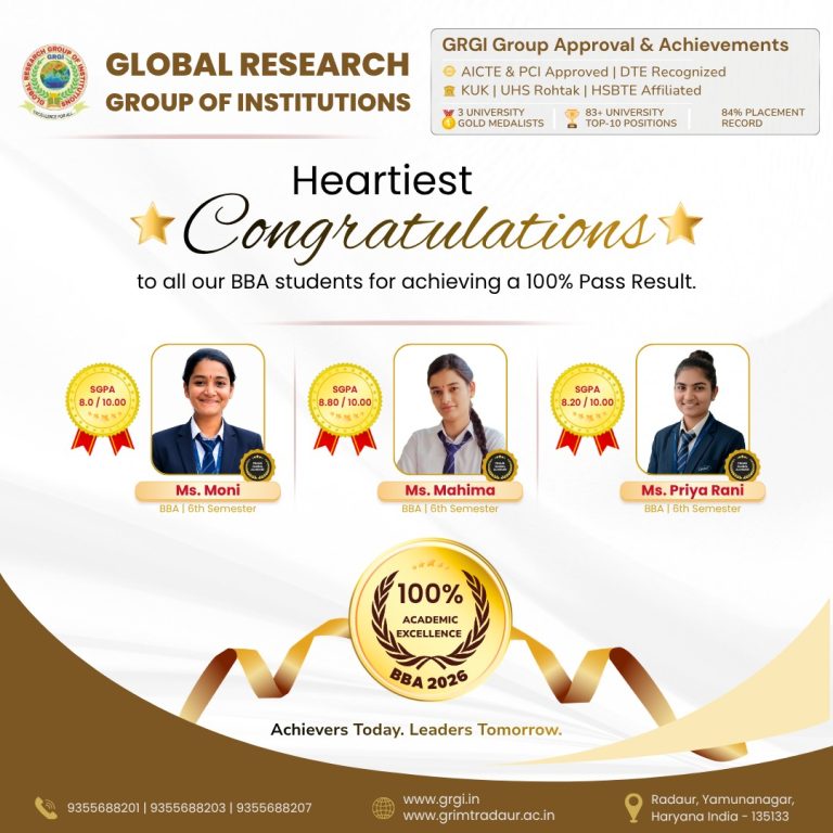 BBA 2026 Achieves 100% Pass Result | Celebrating Academic Excellence at GRIMT